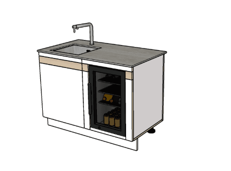 MADO 120 E+F – évier et frigo intégré