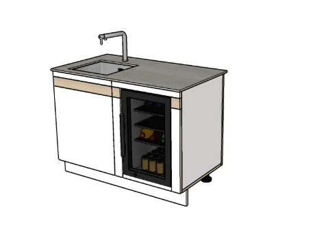 MADO 120 E+F – évier et frigo intégré