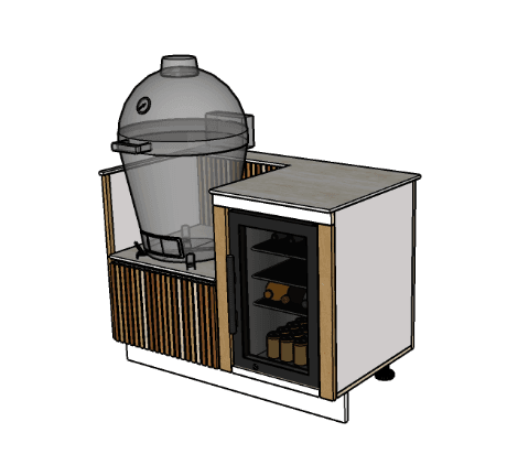 MADO 120 K+F – emplacement Kamado et frigo intégré