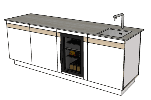 MADO 240 E+F – évier et frigo intégrés