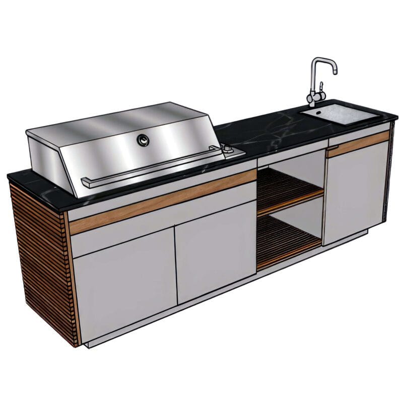 Option : Emplacement pour barbecue encastrable beefeater proline ou plancha planet encastrable