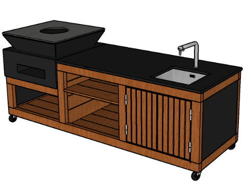 Lulu Prestige B+E – brasero et évier intégrés