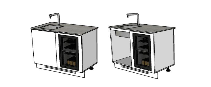 MADO PRESTIGE 120 E+F – évier et frigo intégré