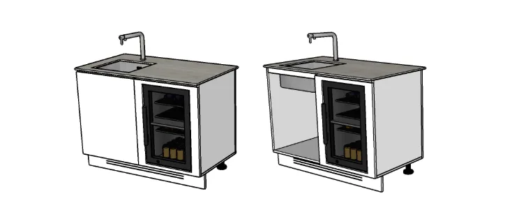 MADO PRESTIGE 120 E+F – évier et frigo intégré