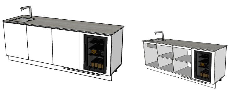 MADO PRESTIGE 240 E+F – évier et frigo intégré