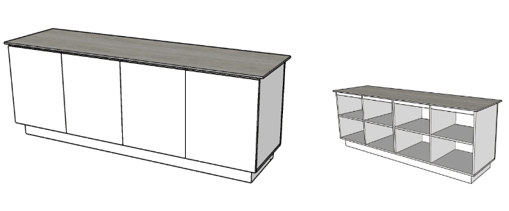 MADO PRESTIGE 240 – rangements et plan de travail
