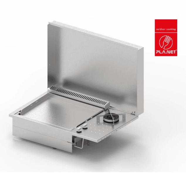 Plancha gaz encastrable – OASI 55 Lisse + Feu dual