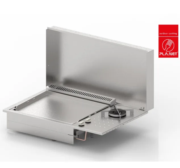 Plancha gaz encastrable – OASI 80 Lisse + Feu dual