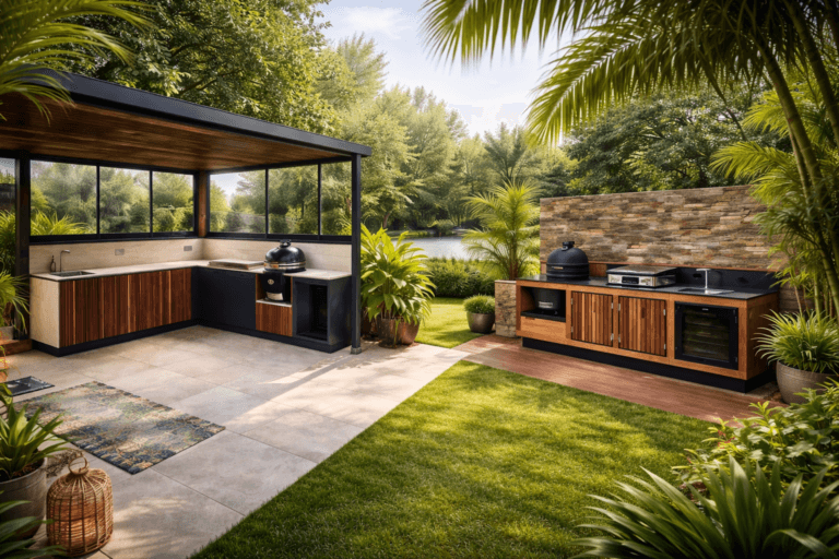 Lire la suite à propos de l’article 10 idées de cuisines extérieures sur-mesure pour sublimer votre jardin