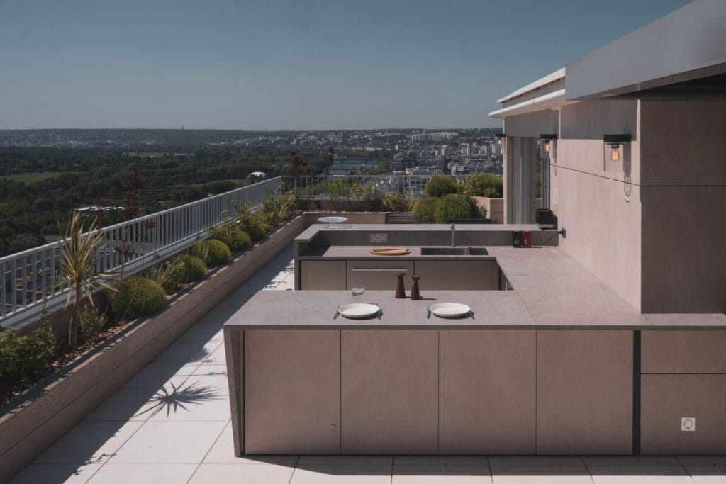 cuisine extérieure architecturale rooftop
