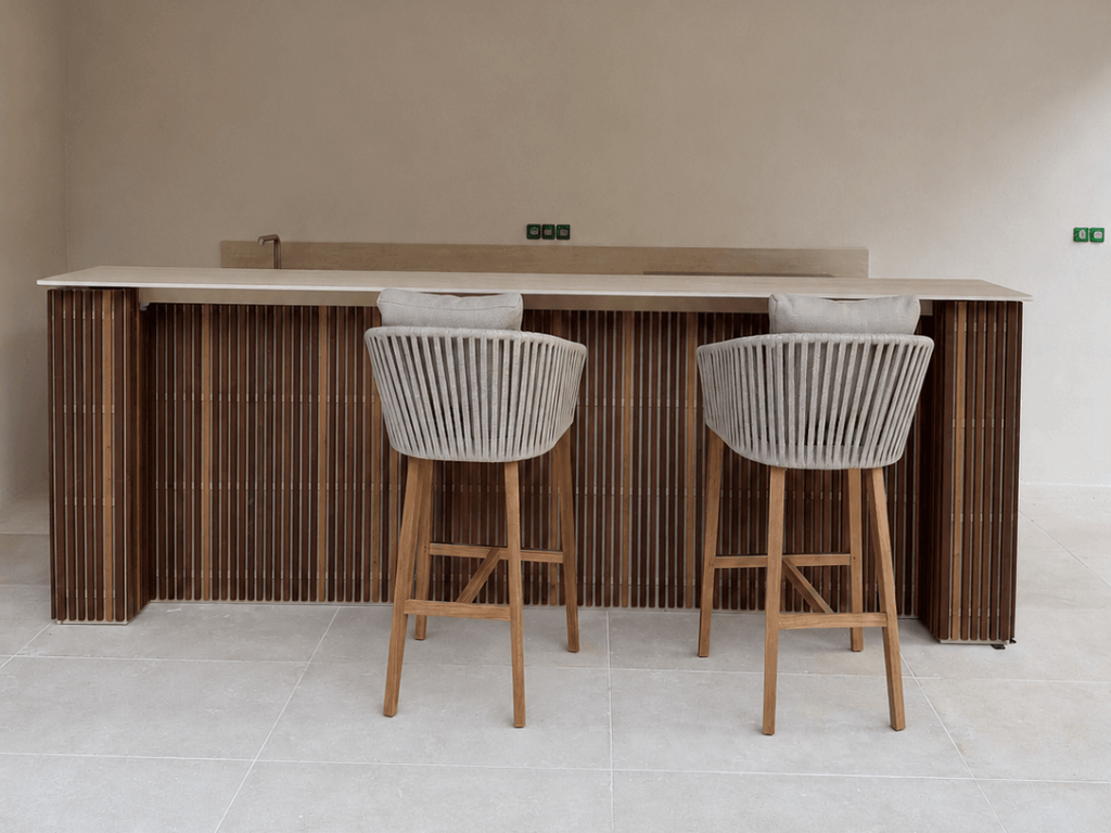 Cuisine exterieure haut de gamme luxe moderne configuration bar